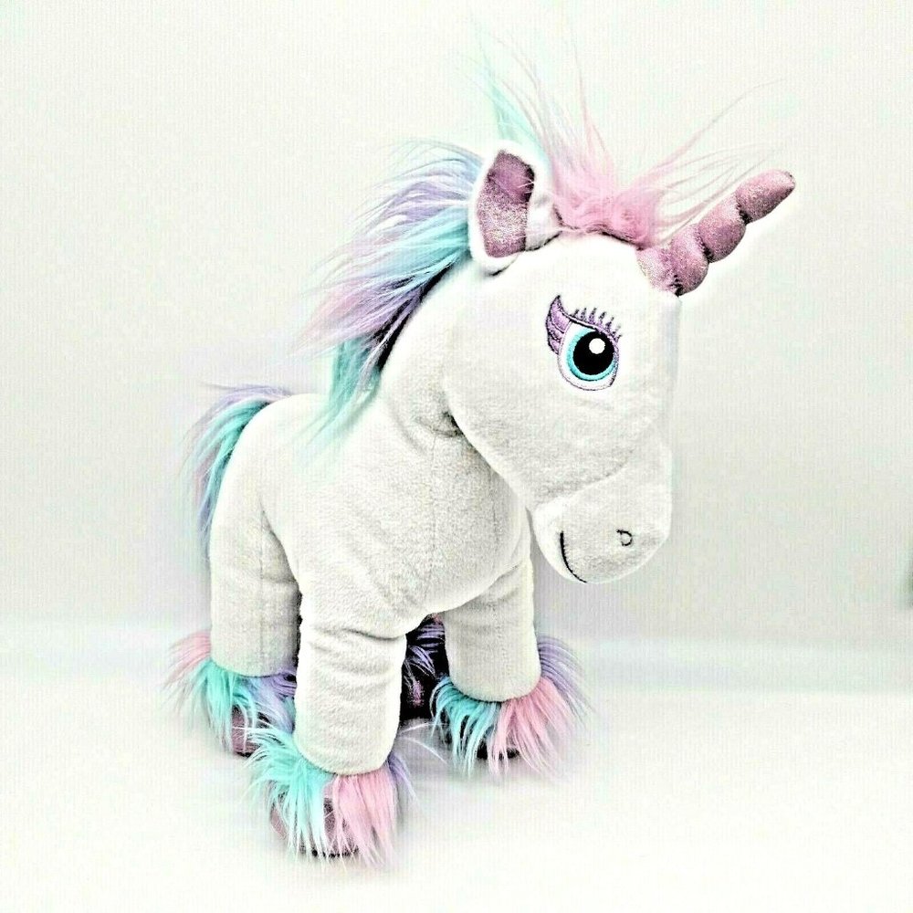 Build A Bear Fairy Friends White Unicorn Pink Purple Teal Clean Sanitized Gift
